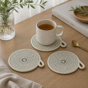 Table tea coaster manufacturer made of cotton rope custom design multi colour